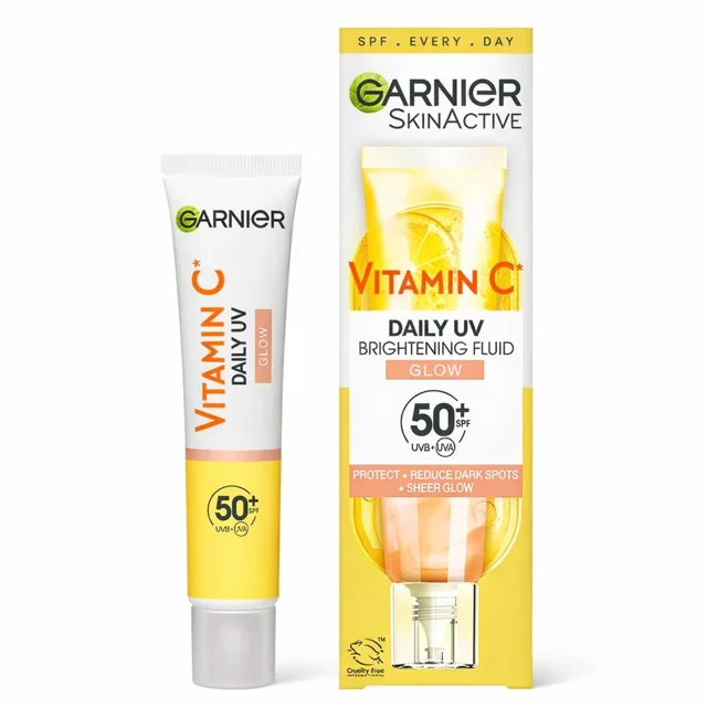 فلوئید ضد آفتاب ویتامین C گارنیر SPF 50 مدل Glow