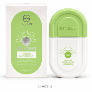 کرم ضد آفتاب استلین ESTELIN SPF 50 با خاصیت مرطوب‌کنندگی و ترمیم سد پوستی ۵۰ گرم