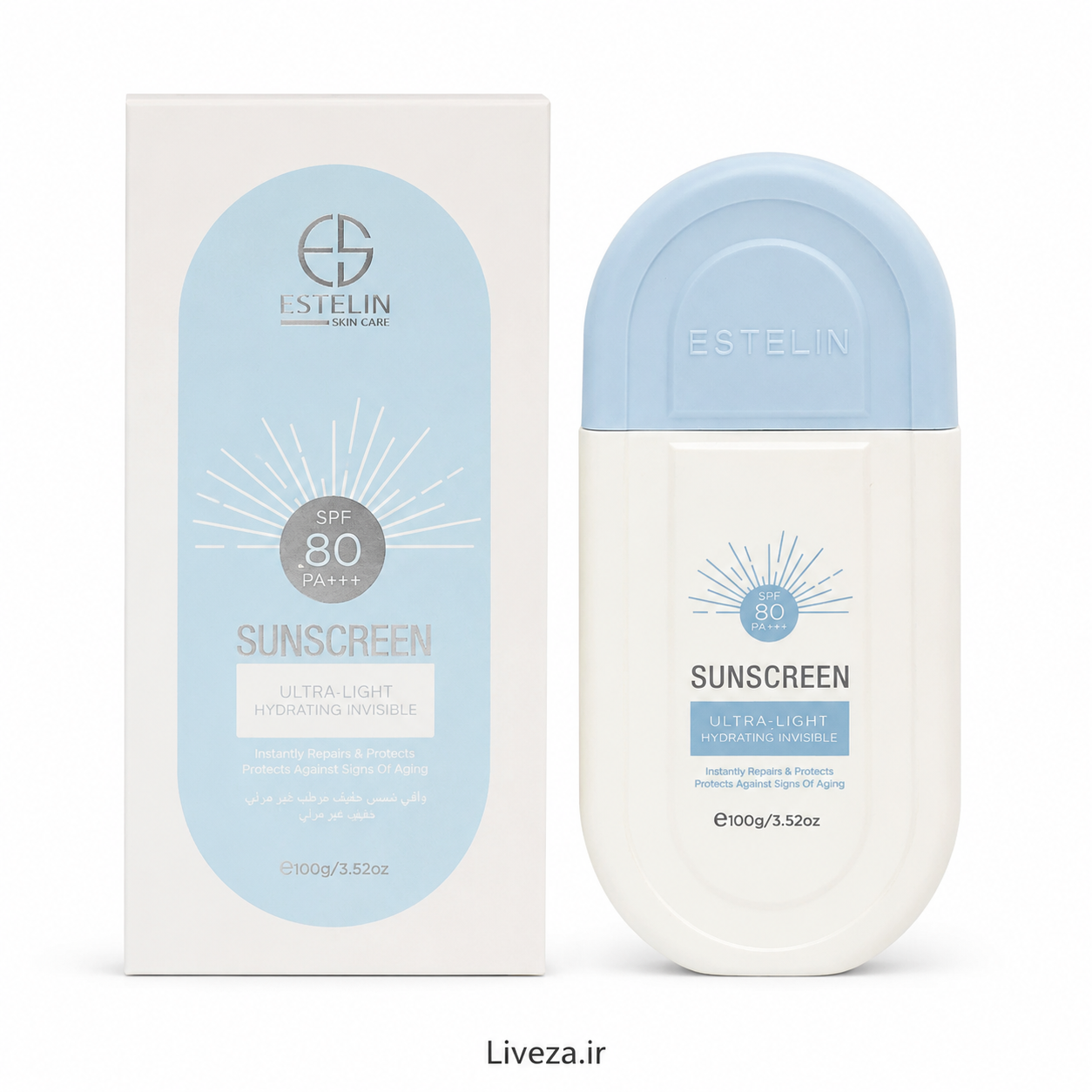 کرم ضد آفتاب استلین SPF 80 مدل ۱۰۰ گرم Ultra-Light Hydrating Invisible