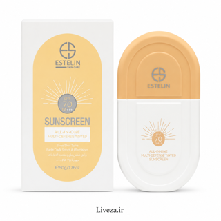 کرم ضد آفتاب رنگی ۵۰ گرم استلین SPF 7۰مدل All-In-One Multi-Defense Tinted